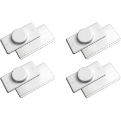 EFIXS Rollomagne Holder – Colour: White – for Magnetic Roller Blind Lower Rails / Weighted Profiles – Pack of 8 = 4 Pairs