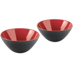Guzzini - My Fusion Set of 2 Bowls - Black/Red, Diameter 12.5 x Height 5 cm | 260 cc - 281412140