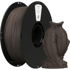 kexcelled PLA Wood Filament 1.75 mm, Wood PLA Real Wood, 3D Printer Filament, Special PLA Wood Look, Real Natural Wood Fibre, Dimensional Accuracy +/- 0.03 mm, 1 kg Spool (2.2 lbs), Brown