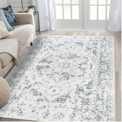 Famibay Rug Living Room Short Pile 120 x 170 cm Rug Bedroom Fluffy Rugs Vintage Washable Non-Slip Floor Rug for Living Room Bedroom Dining Room