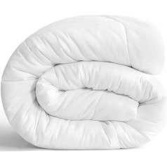 MKS. 4-Seasons Duvet 135-200 Blanco, Fluffy All-Season Duvet, Ideal for Winter and Summer, Ideal Hygiene for Allergy Sufferers, Moisture-Regulating and Breathable (155 x 200 cm)
