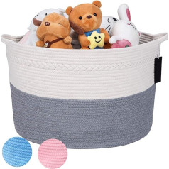 Cotton Rope Basket - Extra Large Grey Storage Basket with Handles, Woven Storage Basket for Blankets, Toy Basket, Storage, Clothes Basket, Shoe Basket, Grey Basket for Toys (Grey)