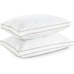 Deodar Pillow 46 x 66 x 5 cm, Set of 2 Down Pillows, Feather Pillow, Medium Supportive Bed Pillow, Cover 100% Cotton, Machine Washable, Oeko-Tex Certified
