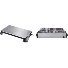 Princess Hot Plate - Wireless Use with 60 Minute Keep Warm Function 312295 & Tristar BP-6285 Buffet Server, 300, Silver