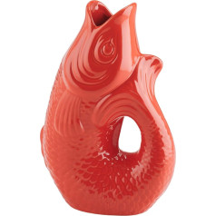 Gift Company Monsieur Carafon L 1087405003 Decorative Vase Fish Shape Stoneware Coral Red 30.7 cm