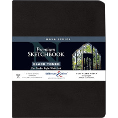 Nova Softcover Sketchbook, Black, 8x10 Inches