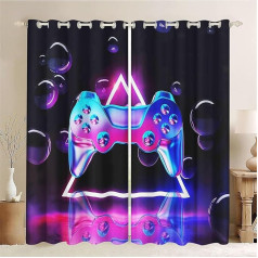 SMchwbc Gaming Curtains, Game Window Curtain, Bedroom 100 x 140 cm, Gamer Opaque Curtain, Waterproof Fabric Gaming Curtain, Set of 2 Opaque (10.183 x 160 cm (2 x 91 x 160 cm))
