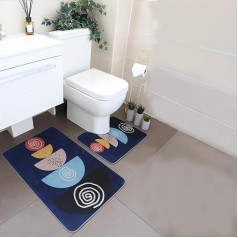 HomeSmith 2 Piece Bath Mat Set, Non-Slip and Absorbent, Machine Washable, Bathroom Mat, Design 18