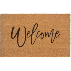 Hanse Home Coconut Doormat for Indoor Use 45 x 75 cm - Doormat Coconut Mat Dirt Trapper Mat Welcome Design, Non-Slip for Entrance Area & Covered Outdoor Area - Natural