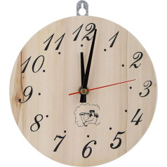 SALALIS 8 Inch Wooden Sauna Clock, Sauna Timer Clock, Wooden Wall Clock Displays Time Accurately, Heat Resistant with Arabic Numerals for Home Office Use in Sauna Room