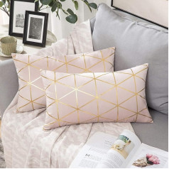 Miulee set of 2 hot embossed grid velvet cushion cover with hidden zip skin-friendly high quality modern decorative cushion cover soft decorative cushion for sofa bed outdoor