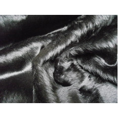 Einfarbig Spass Kunstpelz Stoff Schwarz - Schwarz, 1/4Mtr - 75cmx50cm