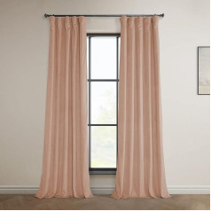 HPD Half Price Drapes Heritage Plush Velvet Curtains 96 Inch Room Darkening Curtains for Bedroom Living Room 50x96 Inch Peach Blossom