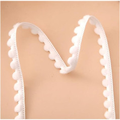 Wisafory 5 Yards Pompom Trim Bobble Ribbon Pom Poms Balls Fringe Trim Bobble Trim Bobble Fringe Ribbon Mini Pompom Tassel Trim Bobble Ribbon Decoration for Dress Scarf Hat Curtain