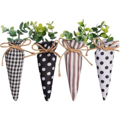 Artificial Fabric Carrots, Easter Vegetables Decorations, Fabric Carrot Baskets Filler, Tiered Tray Easter Decor, 4 Pieces Easter Carrots, Easter Vase Filler, Decorative Carrot for Easter Baskets