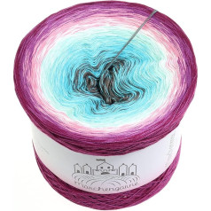Colour Gradient Yarn, Bobbel Wool, Choice of Sizes, Knitting Wool, Crochet (Berry Strong - Blackberry Outside, 300 g/1140 m - 4 Pieces)