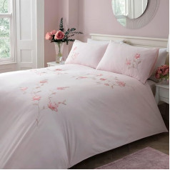 Dreams & Drapes Margot 100% Cotton Woven Duvet Set, Super King, Pink