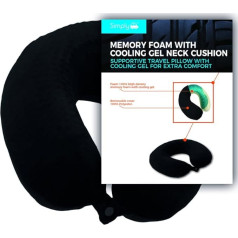 Simply BGNC01 Memory Foam with Cooling Gel Cushion, Reduce Pressure on The Neck, Use in Car Home Wheelchairs Travelling Watching TV or Reading