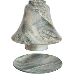 Aroma Candle Accessories Glass Candle Shade with Tray Plate Set Glass Jade Marble Effect Home Decoration