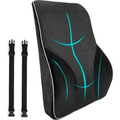 KINOTO Lumbar Cushion, Office Chair, Backrest, Lumbar Support with Memory Foam, Comfortably Supports the Back to Relieve Stress, Relax and Avoid Bad Postures (Velvet)