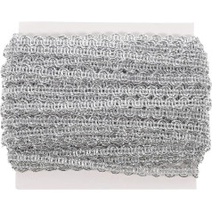 Zag Braid Braided Gimp Trim Crafts Braid Trim Ribbon Metallic Braid Trim Decoration for Birthday Party Decoration 10 m M Silver Lace Ribbon Self-Adhesive