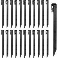 30 Pieces 10 Inch Plastic Garden Stakes, Plastic Lawn Edging Stakes, Garden Landscape Edging, Landscape Edging, Anchoring Stakes for Garden, Lawn Edging (Black)