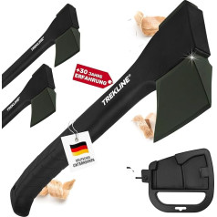 TREKLINE Splitting Axe, Splitting Hammer [ErgoFiber™ - Fibreglass-Reinforced Handle] MilitaryCast, Includes Blade/Transport Protection, Non-Stick Coating, High-Quality Steel Blade [45 cm, 0.9 kg]