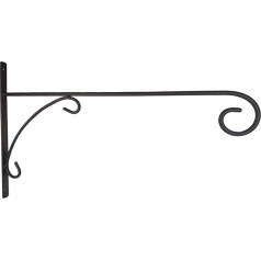 Iron Wall Bracket for Outdoor Stars, Outdoor Lights, Poinsettia, Black, Powder-Coated, XXL 60 cm x 36 cm x 2.5 cm
