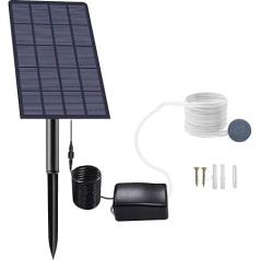 Irishom Solar Pond Aerator Solar Powered Air Pump Set, 2.5 W Solar Panel 48 L/h Air, Garden Pond Ventilation Oxygen Pump for Fish Pond in Garden Fish Tank, Aquarium Air Pump