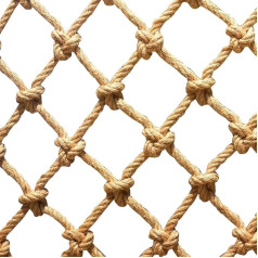 SSWZHANG Safety Net Hemp Rope Hemp Rope Net Protective Net Stairs Balcony Fall Protection Net Divider Ceiling Net Playground Obstacle Protection Garden Fence Net Decorative Indoor and Outdoor (Size: 2