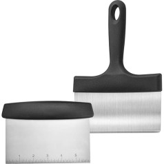 Heavy Duty Grill Scraper and Stainless Steel Grill Scraper, Chopper - Food Scraper Tool Set for Blackstone Grill Accessories, BBQ Spatula, Multipurpose Kitchen Utensil for Flat Griddle
