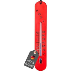 Lantelme Sinking Pool Thermometer with String - Analogue Thermometer in Red for Pool, Swimming Pool, Pond, Hot Tub and Swimming Pond - Ideal for Precise Water Temperature Measurement