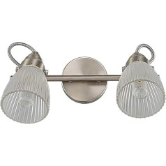 Lindby Kara Wall Light Bathroom Wall Lamp (Splash-Proof) (Modern) in Aluminium Glass for Bathroom (2 Bulbs, G9) - Wall Lights, Mirror Light, Bathroom, Wall Lighting