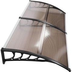 Ejoyous Canopy for Front Door, Canopy for Front Door, Rain Protection, Door Roof, Pent Arch Canopy, Awning Canopy, Transparent Door Canopy, Door Canopy, 200 x 100 cm (Brown)