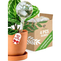 Plant Watering Balls Large Plastic XL Set of 4 - Automatic Plant Watering Set for Indoor and Outdoor Plants Watering - Self-Watering Planter Insert System with Plastic Watering Bulbs (4, Large)