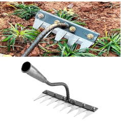 Unplugging Rake Iron Rake for Gardening Weeding 5/6/7/8 Teeth Carbon Steel Rake for Gardening Small Garden Rake Heavy Duty Gardening Tool Hand Rake for Stable Gardening