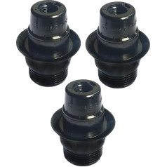 FINELED Small Edison Screw E14 Lamp Holder 3 Pack Bakelite Screw E14 Cap and Lampshade Collar Ring (Black)