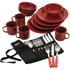 Coleman 24-Piece Enamel Dinnerware Set