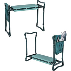 OFFICEJOY 2 in 1 Garden Kneeler and Seat, Folding Garden Seat with EVA Foam Knee Pad and Removable Tool Bag, Sturdy Steel Frame, No Assembly, Portable Heavy Duty Garden Stool for