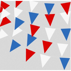 Red Blue and White Triangle Bunting Outdoor Party Decoration Bunting