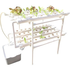 buedmsk Hydroponic Propagation Systems, White, 2-Layer Hydroponic Indoor Growing System Kit with 72 Planting Sites and Water Pump for Growing Vegetables and Fruits (2 Layer 72 Planting Sites)