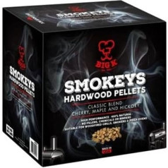 Socal Big K 9kg Smokey's BBQ Wood Pellets (Mix of Hickory, Cherry and Maple) - Ideal for Wood Pellet Grills