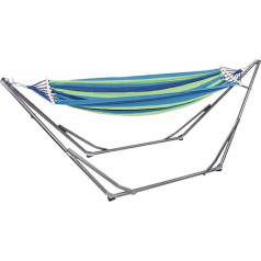 Portable Hammock Stand, Foldable Hammock, Heavy Duty Steel Outdoor Hammock Stand, Height Adjustable, 440 Pound Capacity, for Outdoor, Indoor, Garden, Backyard