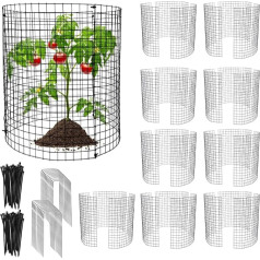 10 Pcs Round Plant Protectors for Animals 12 x 12 Inch Metal Mesh to Keep Animals Away Garden Protection Rabbit Barricades Wire Plant Protector for Rabbits Chickens Ducks
