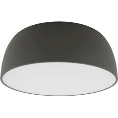 Licht-Erlebnisse JEIM Ceiling Light Metal Grey White Bathroom Kitchen Hallway Length: 38 cm Round E27 Cosy 3-Bulb Small Low-Glare Ceiling Light Bathroom