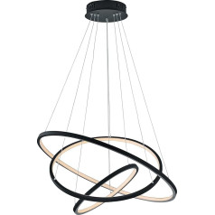 Trio Leuchten WiZ Aaron 352710342 LED Pendant Light 80 Watt RGBW LED with 16 Million Colours + 64,000 White Tones + 18 Light Scenes Control via App + Voice Control + Remote Control + Wall Switch