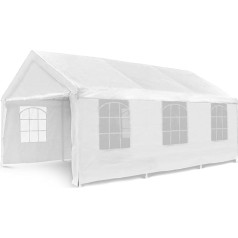 High Quality Marquee Party Tent Gazebo 4 x 6 m White with Side Panels for Garden as Shelter Tarpaulin Waterproof PE Roof 180 g/m² Steel Tubes