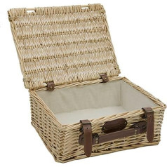 Beige Fabric Empty Picnic Basket