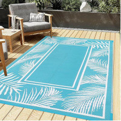 Bsmathom Outdoor Rug 1.5m x 2.4m Waterproof Patio Outdoor Plastic Straw Rug Portable Reversible Camping Rug for Outdoors RV Camping Trailer Backyard