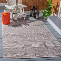 SAFAVIEH Courtyard Collection CY8196 Indoor Outdoor Waterproof Easy Clean Rug for Patio, Backyard, Mud Room, Ivory/Black, 1.5 m x 2.1 m